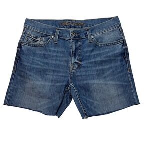 Cody James Shorts Mens 32 Blue Denim Cut Off Raw Hem Stretch Western Casual 6602